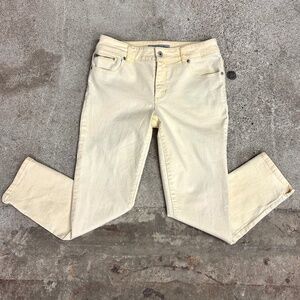 Chico's Pale Yellow Platinum Denim Straight Leg Jeans